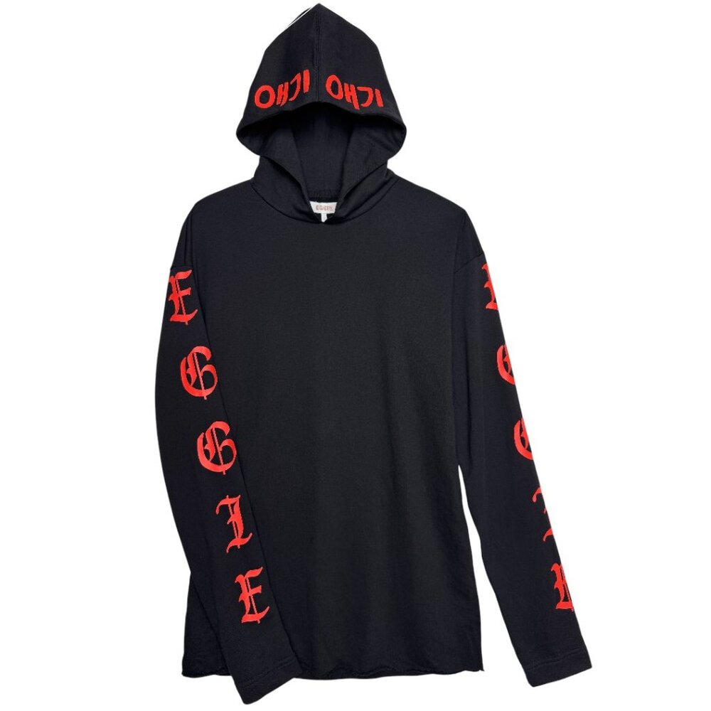 EGGIE HOODIE MINI DRESS BLACK NEO PUNK INDIE SKATER STREETWEAR SMALL